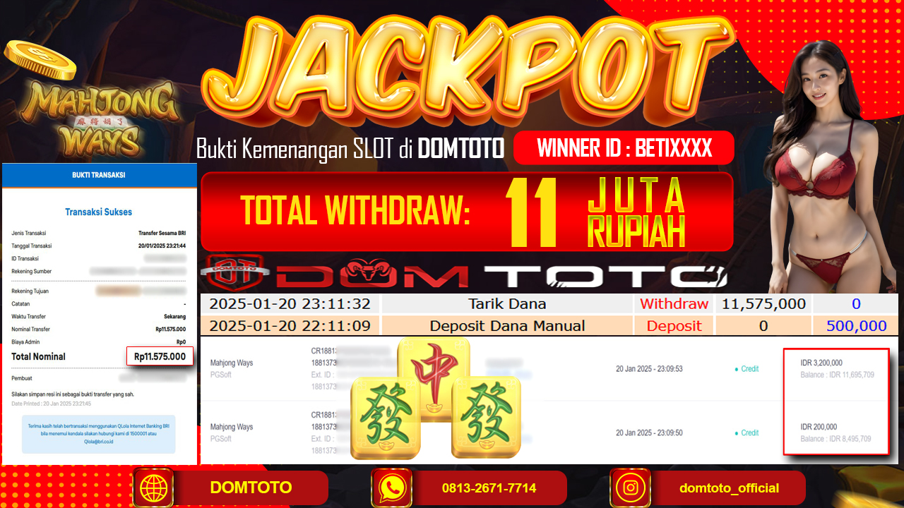 JACKPOT SLOT MAHJONG WAYS  20  JANUARI 2025